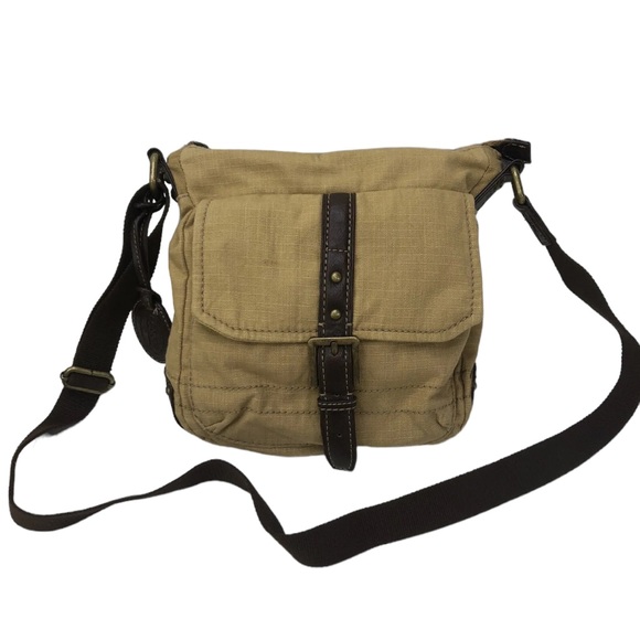 Fossil Tan Canvas Messanger Bag Cross Body ZB4709 - Picture 1 of 11